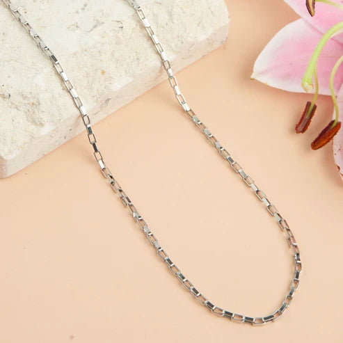 10075 Narelle Waterproof Box Chain Silver 18" Nk 5H6