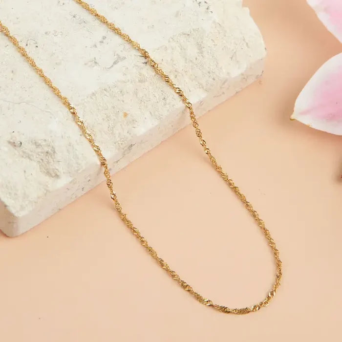 10078 Narelle Waterproof Twisted Chain Gold 18" Nk 5H6