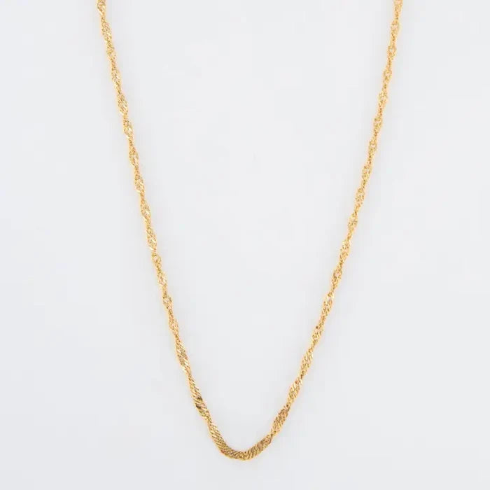 10078 Narelle Waterproof Twisted Chain Gold 18" Nk 5H6