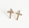 10711 Narelle Pave Cross Gold Ear 6H6