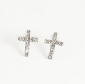 10712 Narelle Pave Cross Silver Ear 6H6
