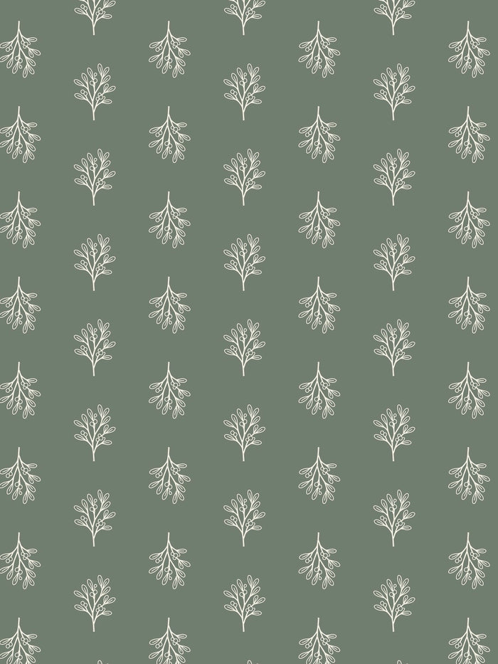 10m Green Mistletoe Wrapping Paper