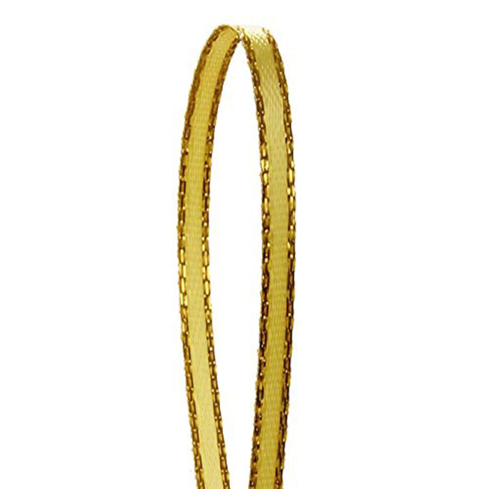 1/8in. X 50 Yards Yellow Gold Edge Satin Ribbon