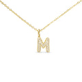 18K Gold-Dipped CZ Large Initial M Necklace