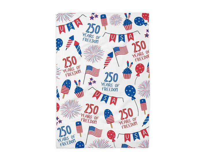 250 Years Patriotic Kitchen Towel Waffle
