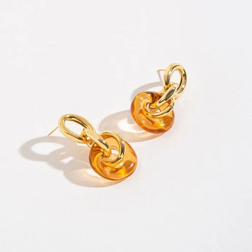 25586 Sienna Circle Link Drop Brown Ear 5H6