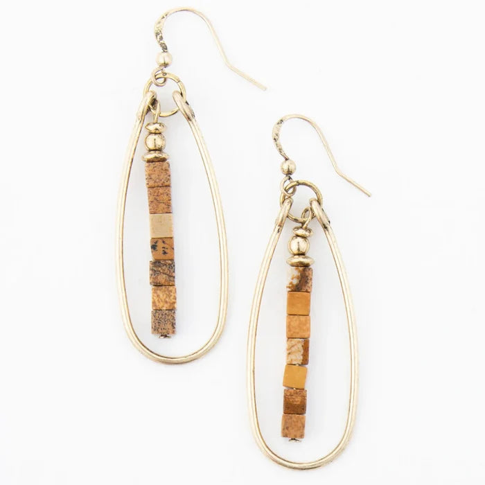 38647 Turquoise Frame Blanched Almo Earrings 5H6
