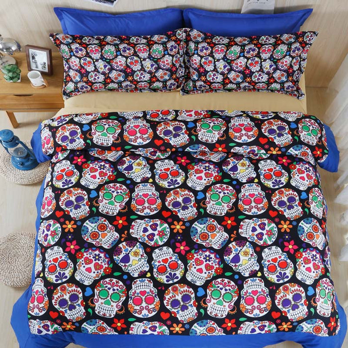 3D Skull 4 Pc Bedding Set