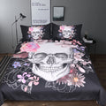 3pc Gothic Floral Skull Bedding