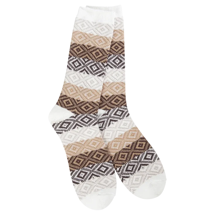 75649 Weekend Gem Crew Chocolate Multi Socks