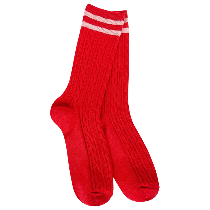 76765 Weekend Light Weight Rugby Crew Strawberry Socks