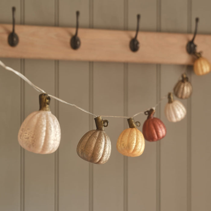 8 Glass Pumpkin LED String Lights