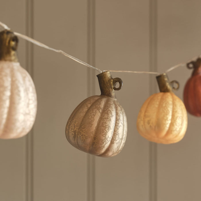 8 Glass Pumpkin LED String Lights