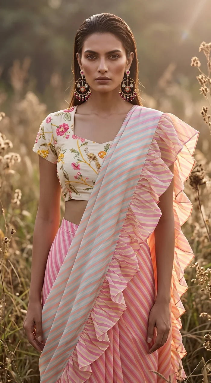 Abstract Draped Saree