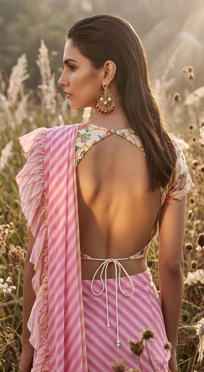 Abstract Draped Saree