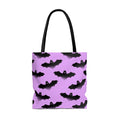 Stylish Aensland Tote Bag (Black/Pink) featuring a unique bat design, perfect for any occasion or outfit.