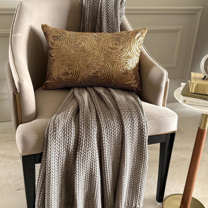 All Eyes On Gold - Art Silk Gold Decorative Lumbar Pillow Cover