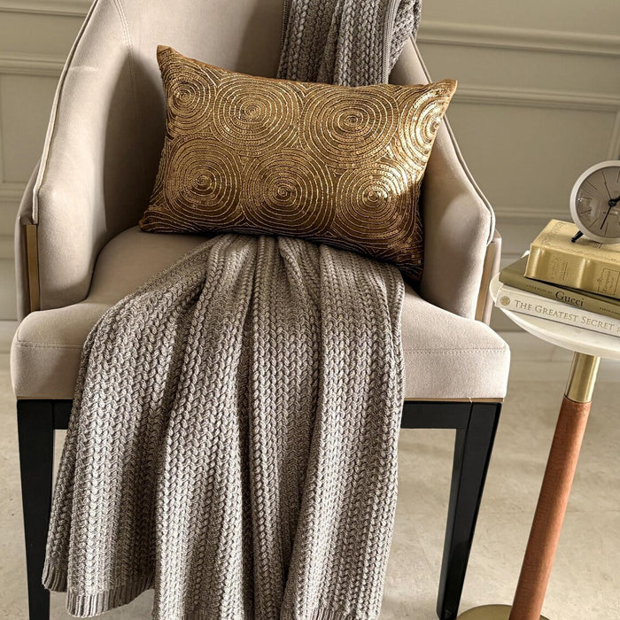 All Eyes On Gold - Art Silk Gold Decorative Lumbar Pillow Cover