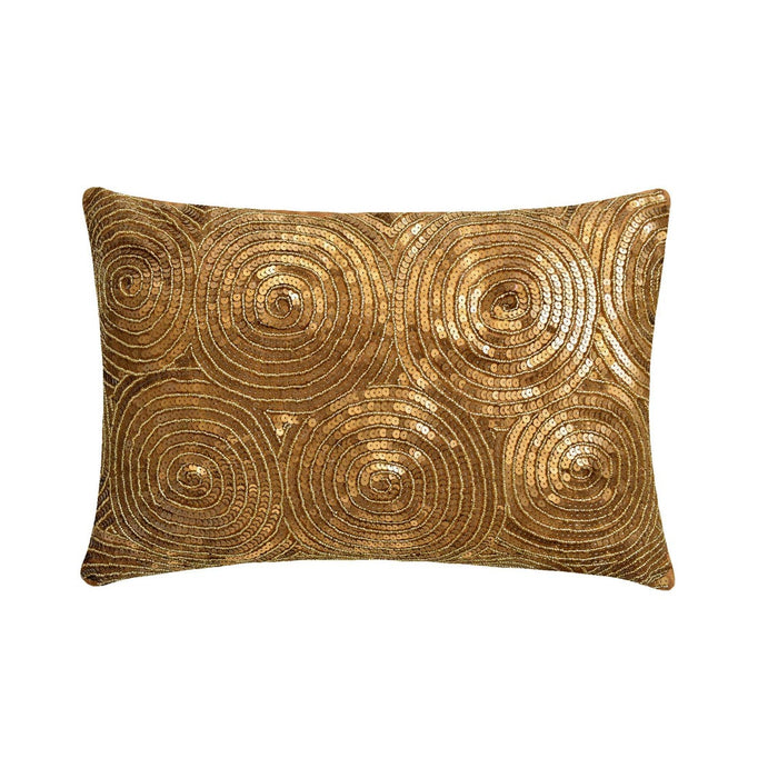 All Eyes On Gold - Art Silk Gold Decorative Lumbar Pillow Cover