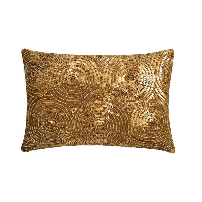 All Eyes On Gold - Art Silk Gold Decorative Standard & King Shams