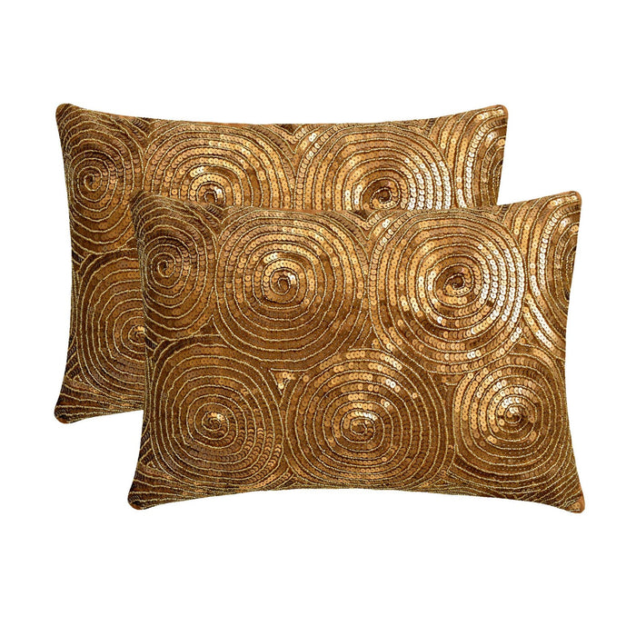 All Eyes On Gold - Art Silk Gold Decorative Standard & King Shams