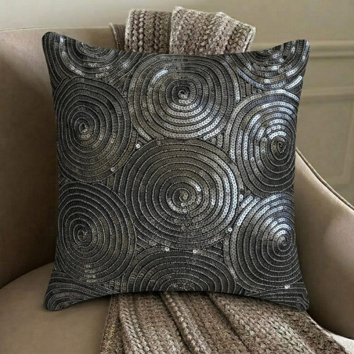 All Eyes On Silver - Silver Art Silk Decorative Euro Sham