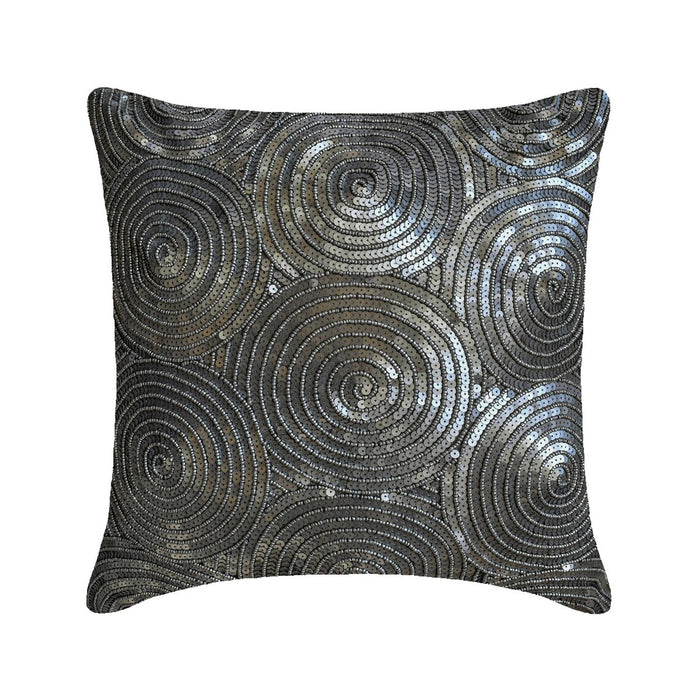 All Eyes On Silver - Silver Art Silk Decorative Euro Sham
