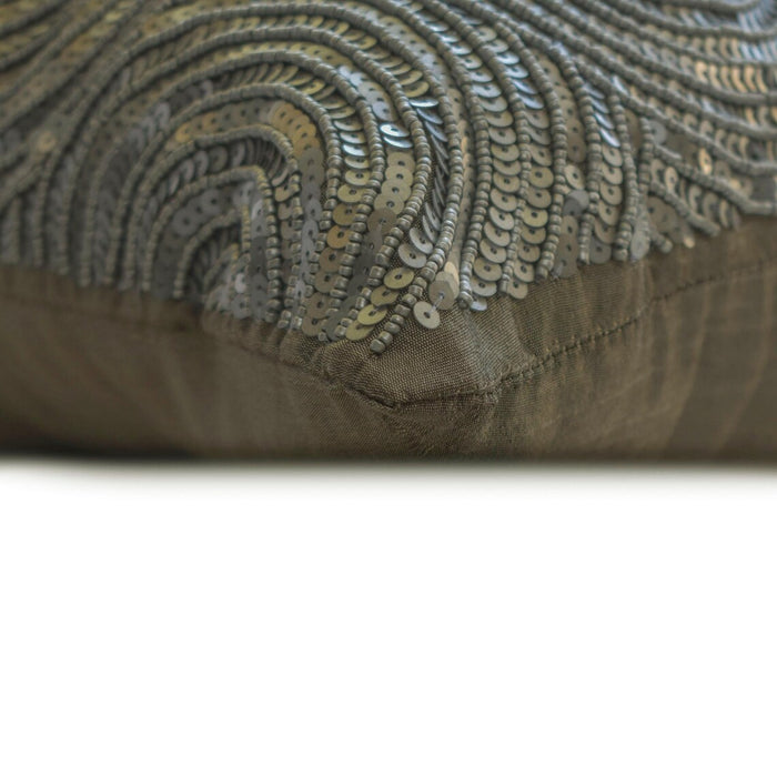 All Eyes On Silver - Silver Art Silk Decorative Euro Sham