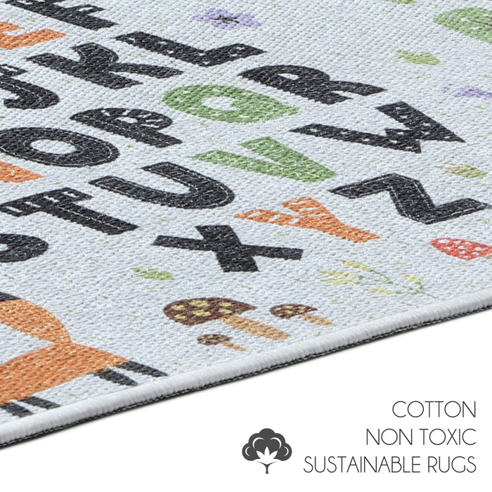 Alphabet Pattern Large Dish Drying Mat for Kitchen Counter |24 x 18 x 0.25 Inches | Colorful
