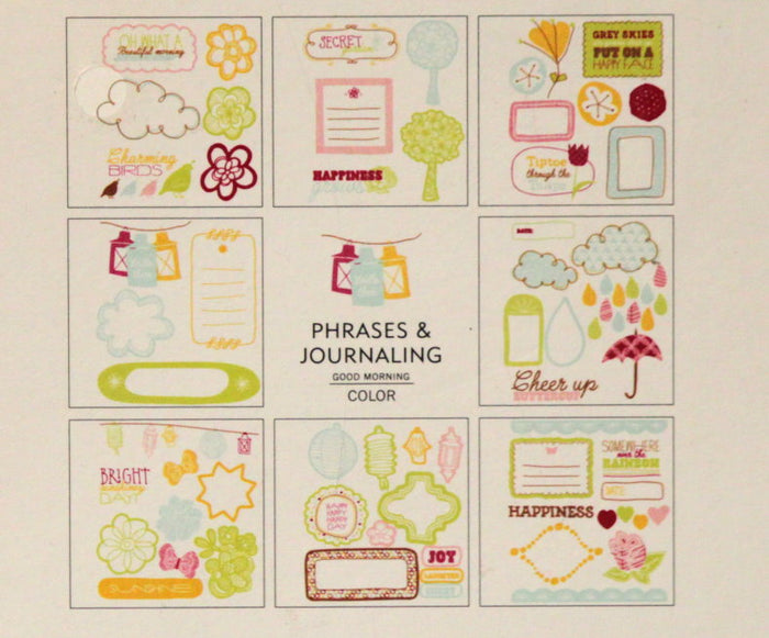 American Crafts Remarks Good Morning Accents & Phrases Journaling Stickers Book