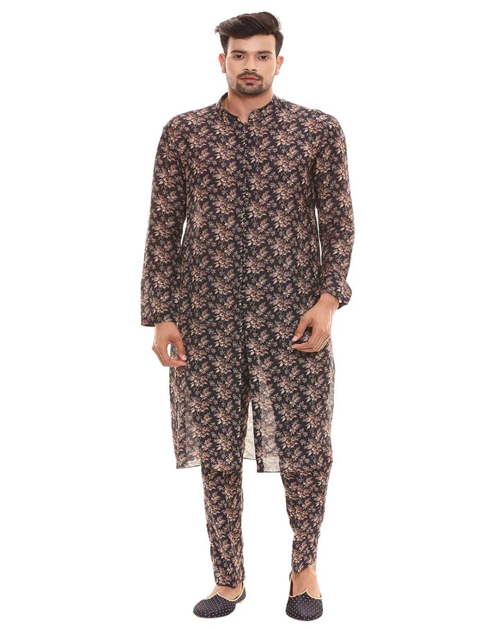 Applique Floral Sherwani Churidar Set