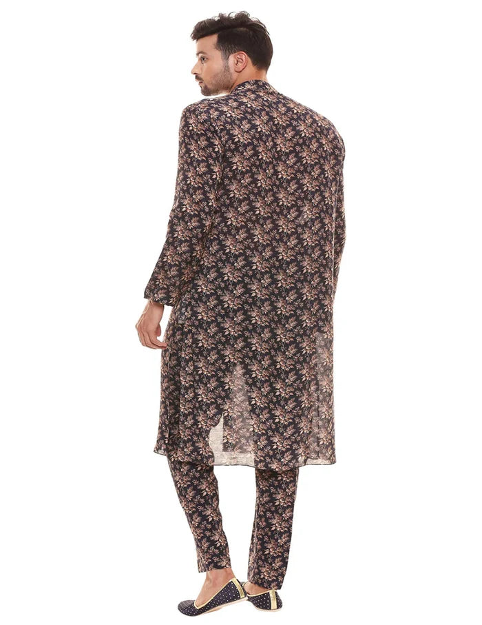 Applique Floral Sherwani Churidar Set