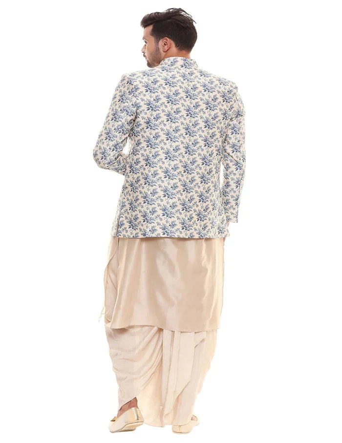 Off-White Applique Jacket Kurta Set
