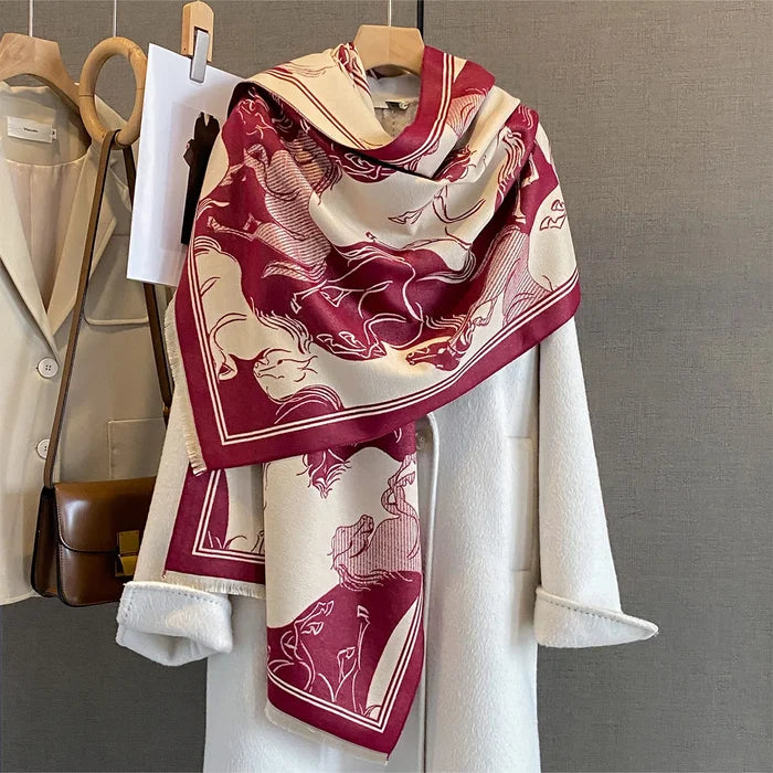 Aprilia Pashmina Scarf Burgundy