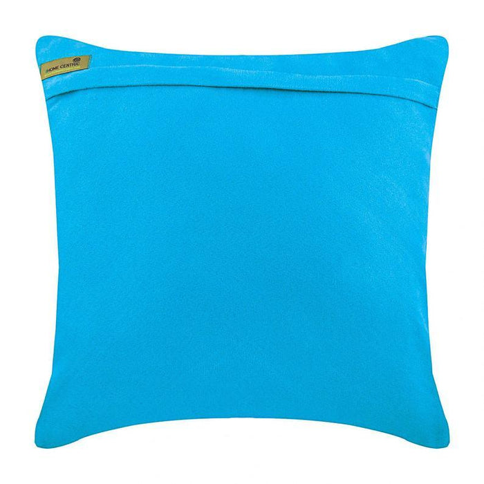 Aqua Crystal Greetings - Turquoise Blue Suede Decorative Euro Sham