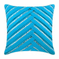 Aqua Crystal Greetings - Turquoise Blue Suede Decorative Euro Sham