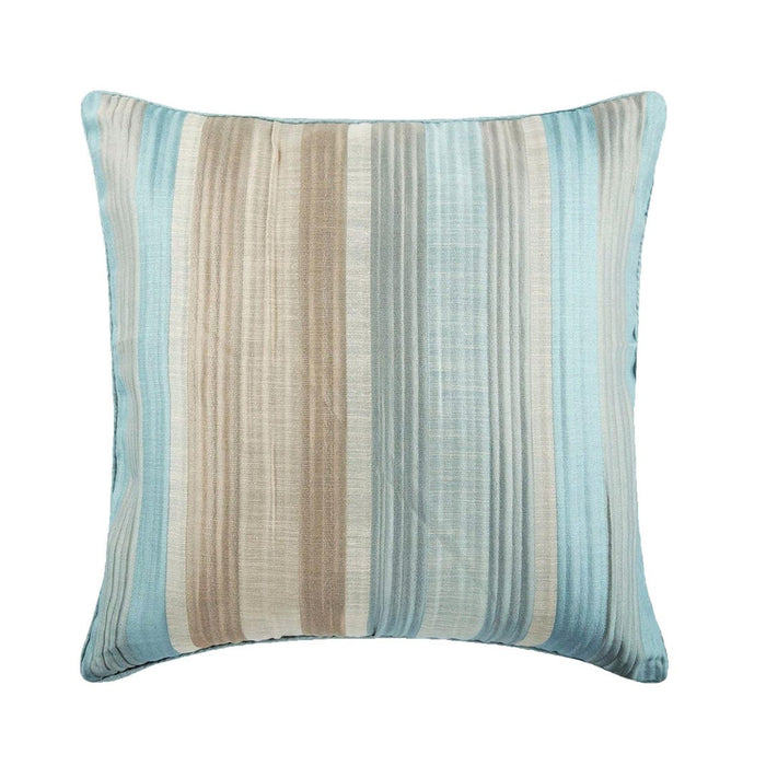 Aqua Martini - Blue Jacquard Silk Decorative Euro Sham