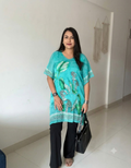 Aqua Mist Bloom Kaftan