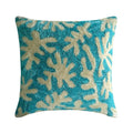 Aquamarine Corals - Blue Art Silk Throw Pillow Cover