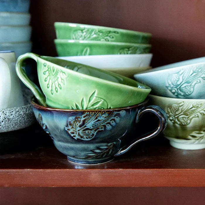 Arabesque Cup with Handle | Antique Green - Suzie Anderson Home