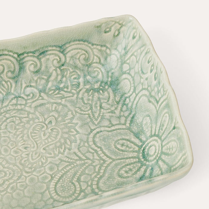 Arabesque Small Gratin | Antique Green | 22 cm x 14.5 cm - Suzie Anderson Home