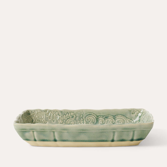 Arabesque Small Gratin | Antique Green | 22 cm x 14.5 cm - Suzie Anderson Home
