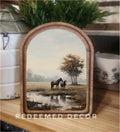 Arch Top Pasture Horses Framed Art