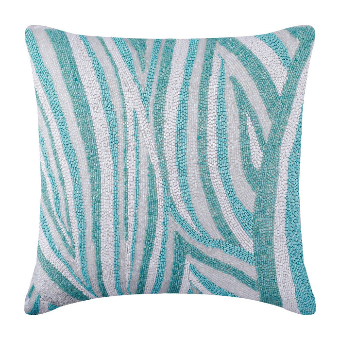 Arctic Layer - Aqua Blue Art Silk Decorative Euro Sham