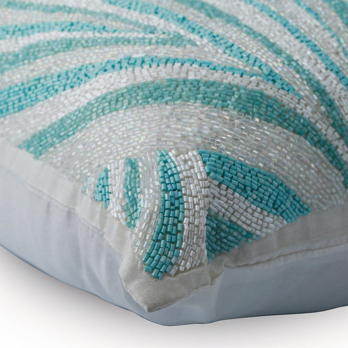 Arctic Layer - Aqua Blue Art Silk Decorative Euro Sham
