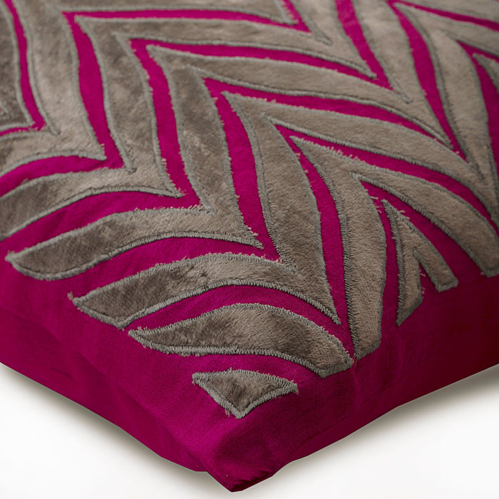 Arty Chevron - Navy Blue Art Silk Throw Pillow Cover