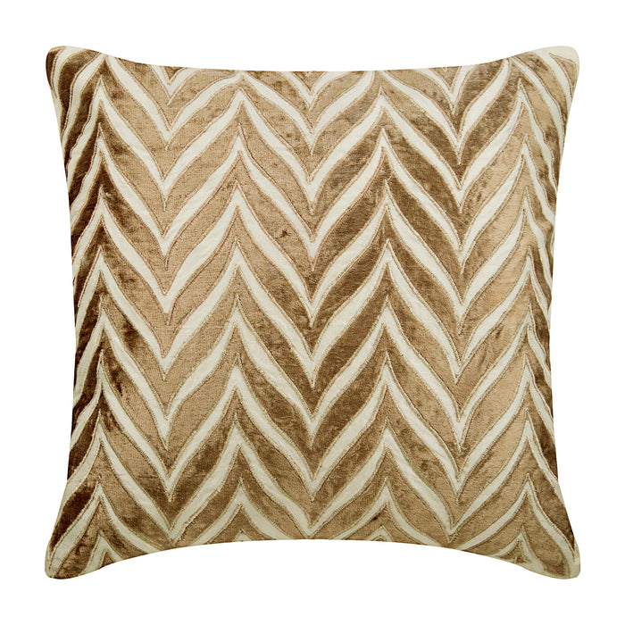 Arty Chevron - Navy Blue Art Silk Throw Pillow Cover