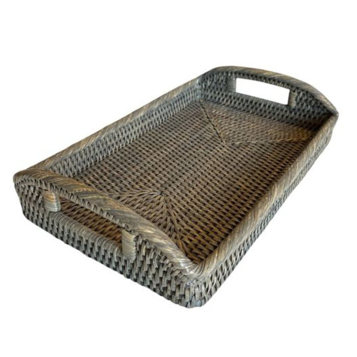 Baby Rattan Tray with Handles | Old Grey - Suzie Anderson Home