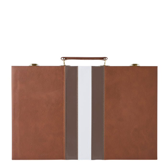 Backgammon | Mocha Faux Leather