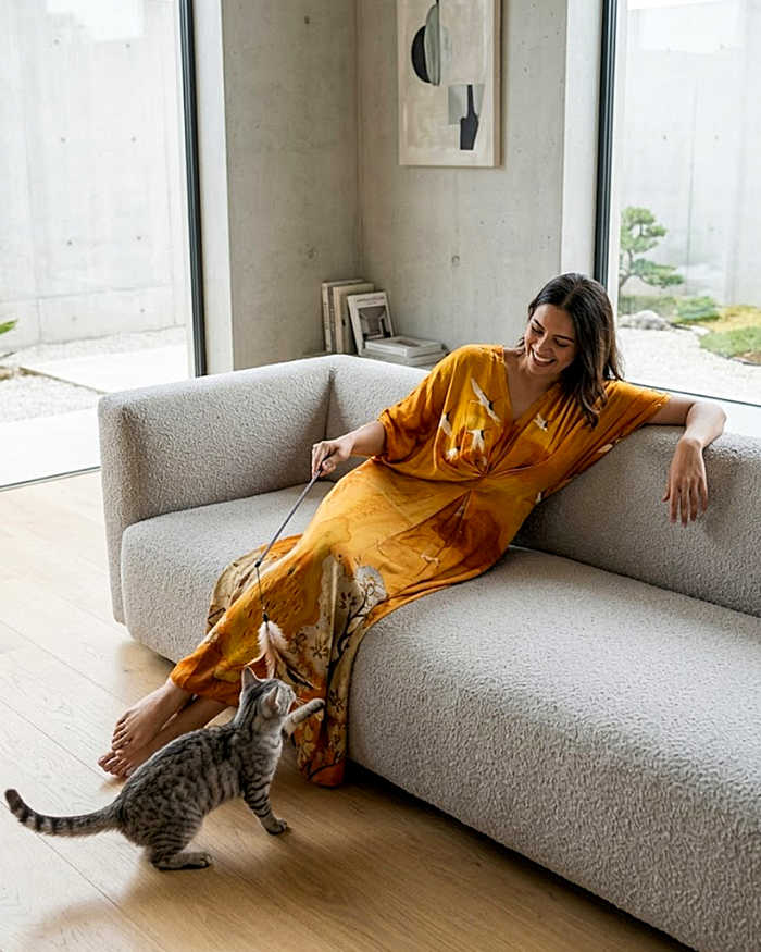 Bae Orange Satin Silk Dress